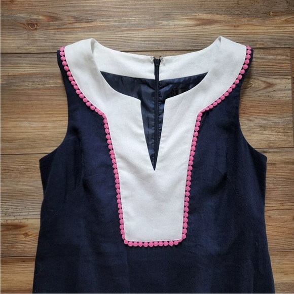 Kensie Woman’s Blue Linen Blend Sleeveless Shift Dress Size 6. Preowned - Picture 9 of 9